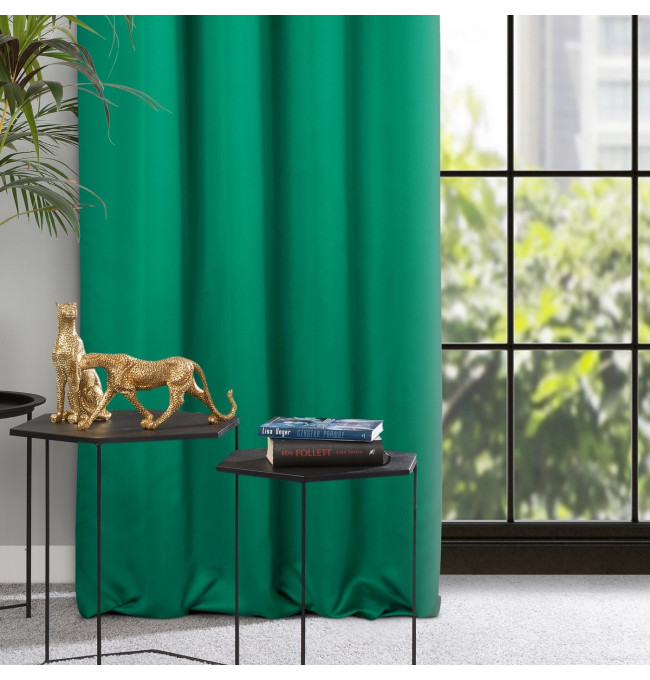 Hotový závěs MILAN tmavě zelený - na pásce