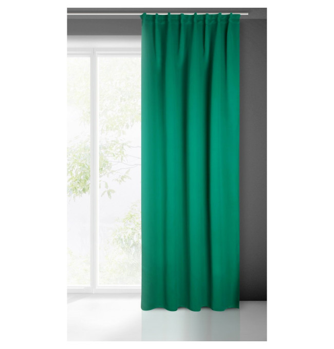 Hotový závěs MILAN tmavě zelený - na pásce