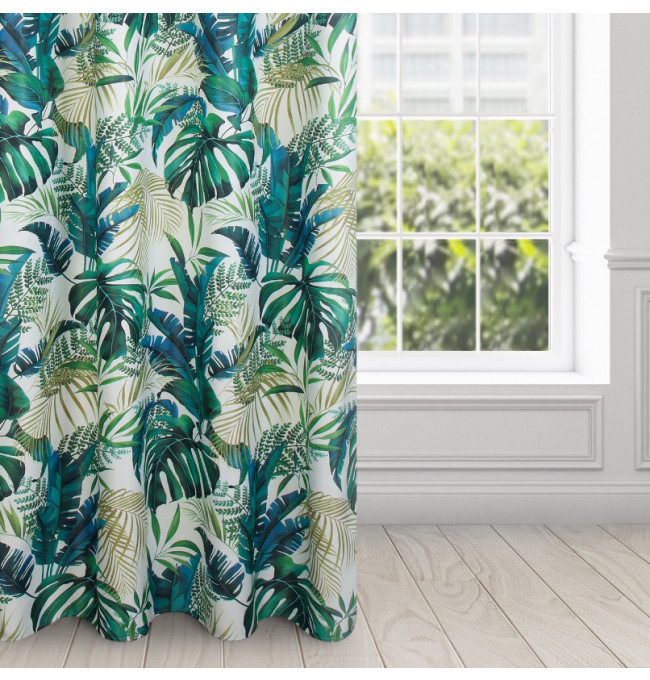 Hotový závěs NELLY zelený - na průchodkách