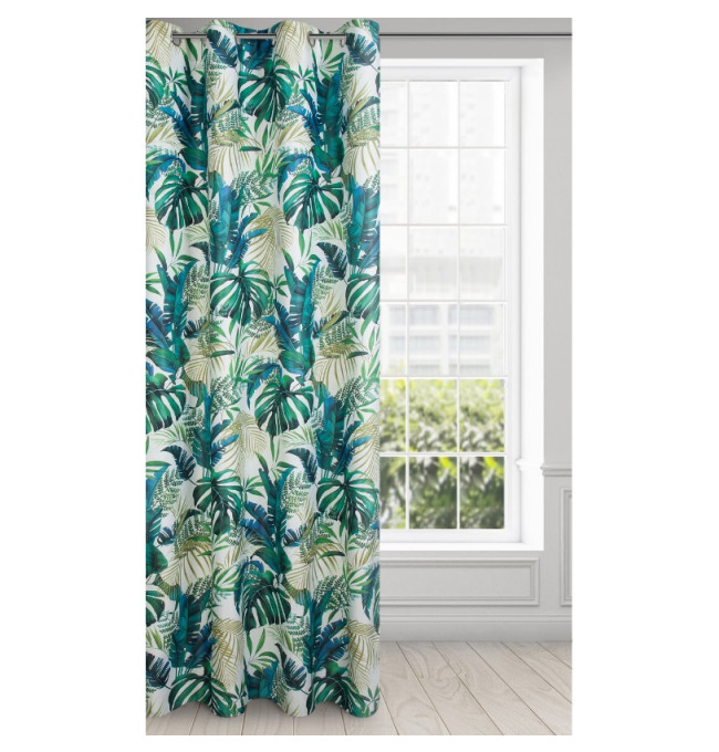 Hotový závěs NELLY zelený - na průchodkách