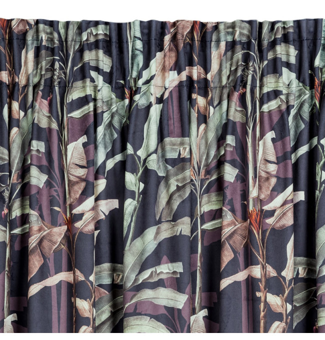 Hotový závěs NIKOL grafitovo-zelený - na pásce