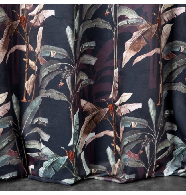 Hotový závěs NIKOL grafitovo-zelený - na pásce