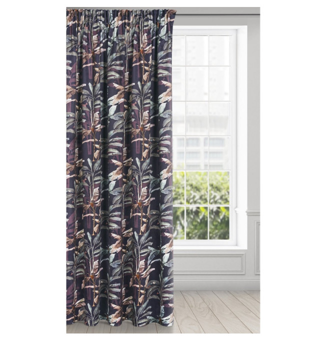 Hotový závěs NIKOL grafitovo-zelený - na pásce