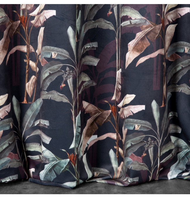 Hotový závěs NIKOL grafitovo-zelený - na průchodkách