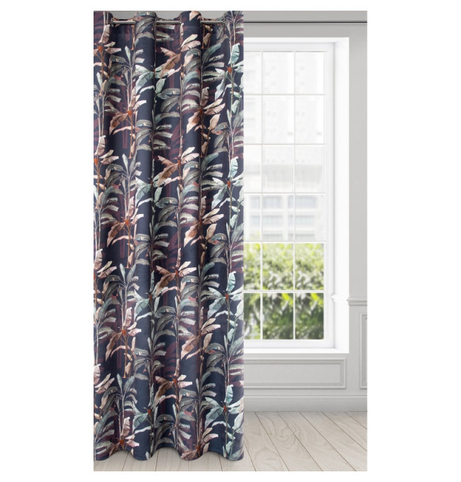 Hotový závěs NIKOL grafitovo-zelený - na průchodkách