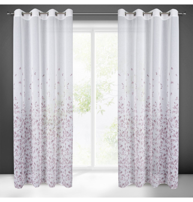 Hotový závěs NOEMI bílo-fialový - na průchodkách