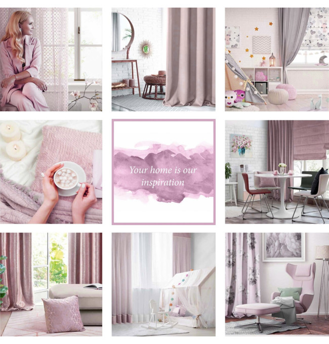 Hotový závěs NOEMI bílo-fialový - na průchodkách