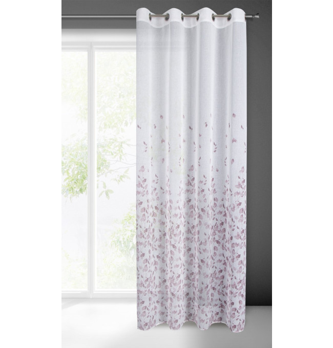 Hotový závěs NOEMI bílo-fialový - na průchodkách