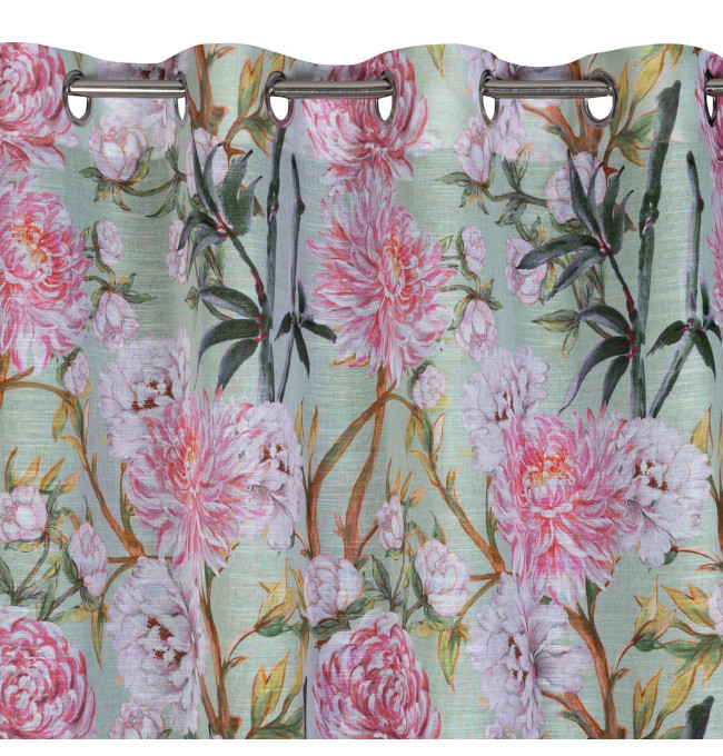 Hotový závěs NYDIA mátový / růžový - na průchodkách