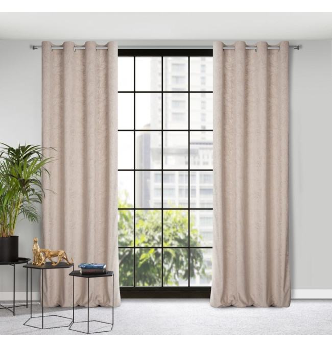 Hotový závěs OCTAVIA béžový - na průchodkách