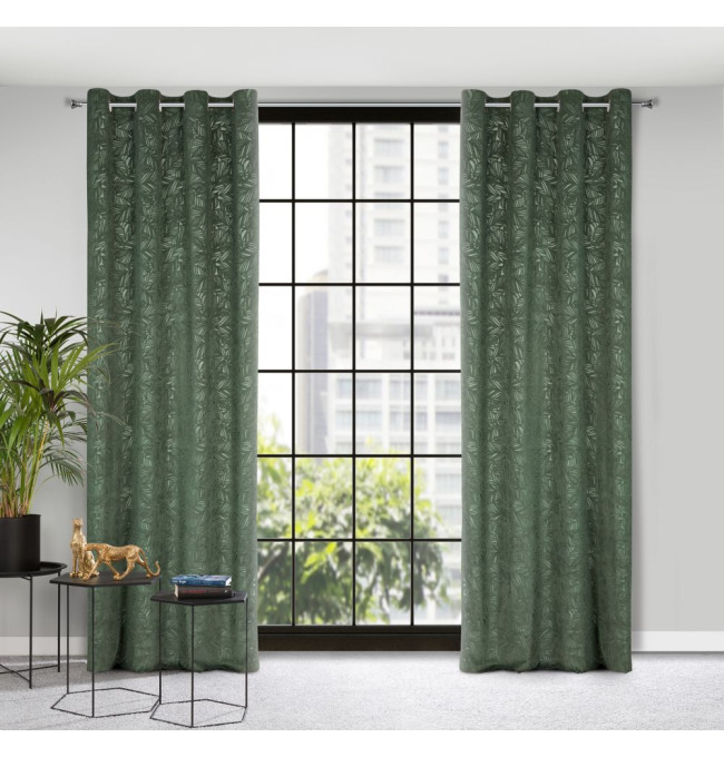 Hotový závěs OCTAVIA tmavě mátový - na průchodkách