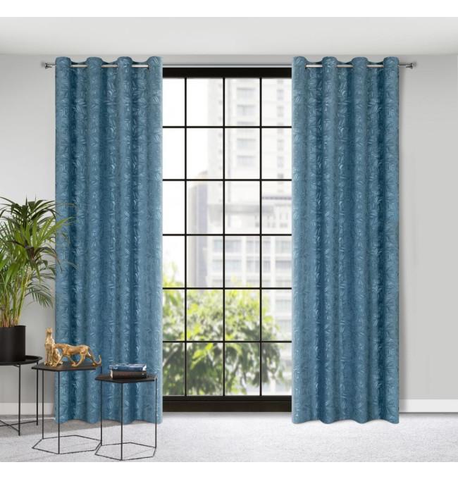 Hotový závěs OCTAVIA tmavomodrý - na průchodkách