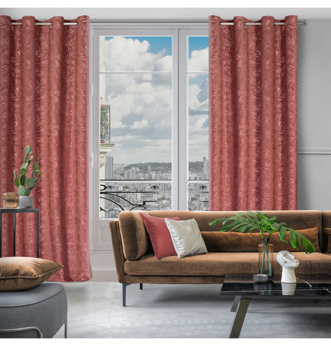 Hotový závěs OCTAVIA tmavě růžový - na průchodkách