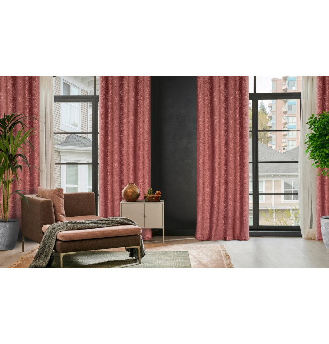 Hotový závěs OCTAVIA tmavě růžový - na průchodkách