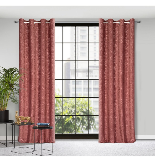 Hotový závěs OCTAVIA tmavě růžový - na průchodkách