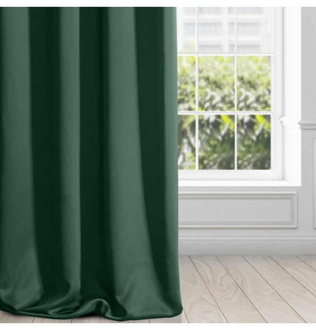 Hotový závěs PARISA zatemňovací tmavě zelený - na pásce