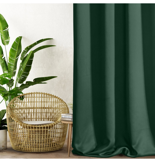 Hotový závěs PARISA zatemňovací tmavě zelený - na pásce