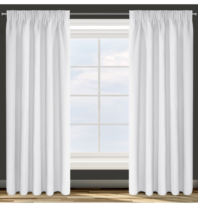 Hotový závěs PARISA zatemňovací bílý - na pásce