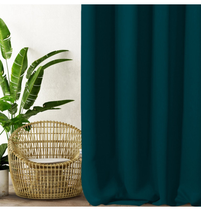 Hotový závěs PARISA zatemňovací petrolejový - na průchodkách