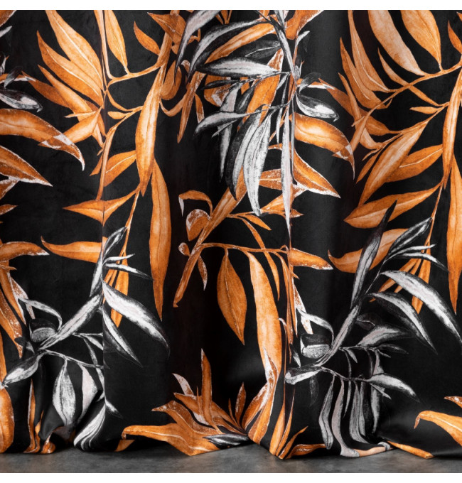 Hotový závěs PIERRE CARDIN ZOJA černo-hnědý - na průchodkách