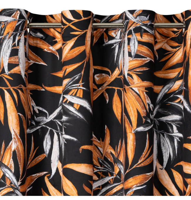 Hotový závěs PIERRE CARDIN ZOJA černo-hnědý - na průchodkách