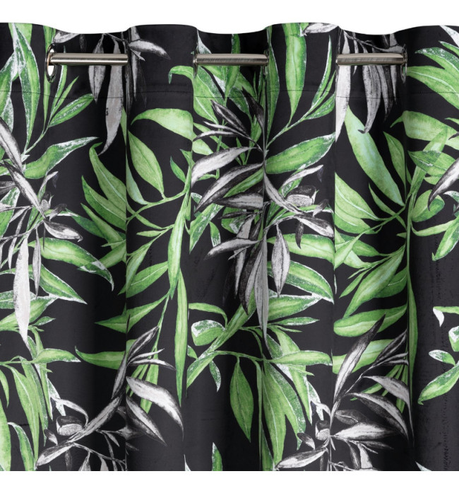 Hotový závěs PIERRE CARDIN ZOJA černý / zelený - na průchodkách