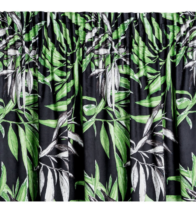 Hotový závěs PIERRE CARDIN ZOJA černo-zelený - s tunelem