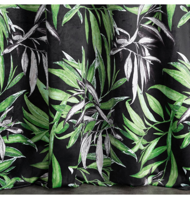 Hotový závěs PIERRE CARDIN ZOJA černo-zelený - s tunelem