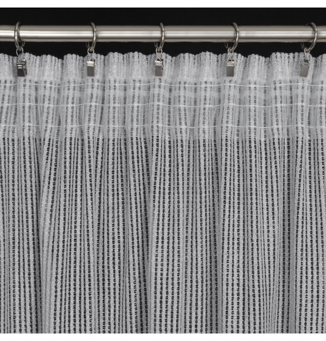 Hotový závěs REGINA stříbrný - na pásce