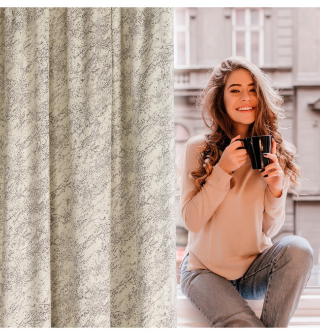 Hotový závěs RIVA krémový - na pásce