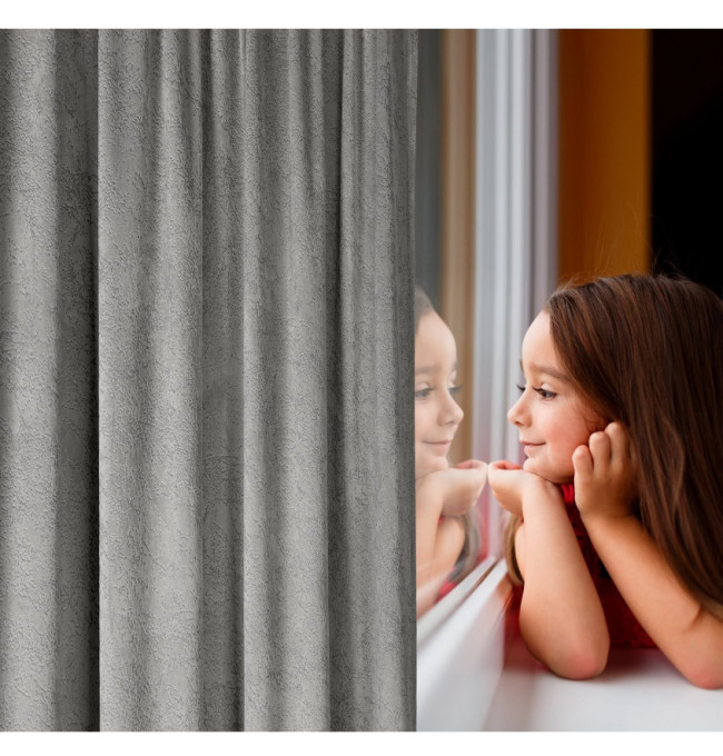 Hotový závěs RIVA popelový - na pásce