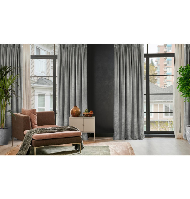 Hotový závěs RIVA popelový - na pásce