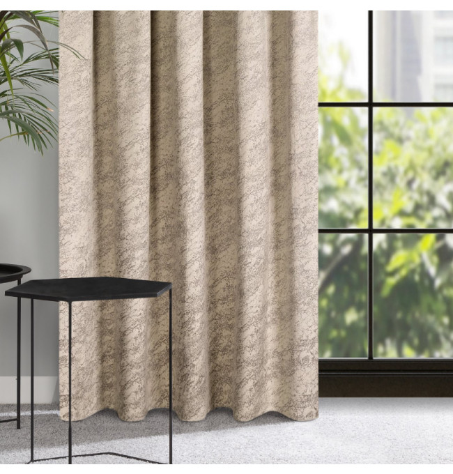 Hotový závěs RIVA tmavě béžový - na pásce