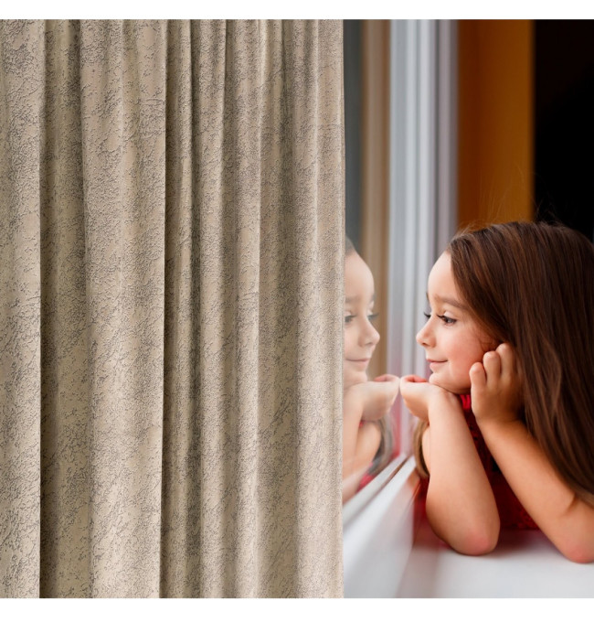 Hotový závěs RIVA tmavě béžový - na pásce