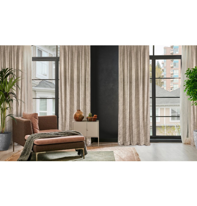 Hotový závěs RIVA tmavě béžový - na pásce