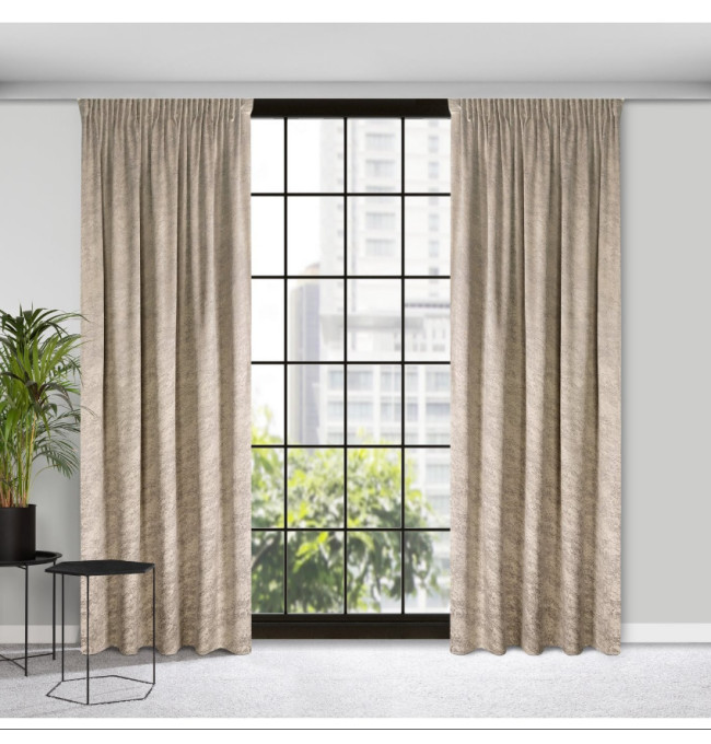 Hotový závěs RIVA tmavě béžový - na pásce