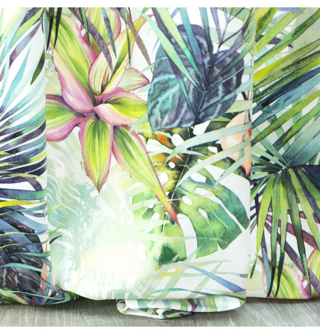 Hotový závěs ROMMY bílo-zelený - na průchodkách