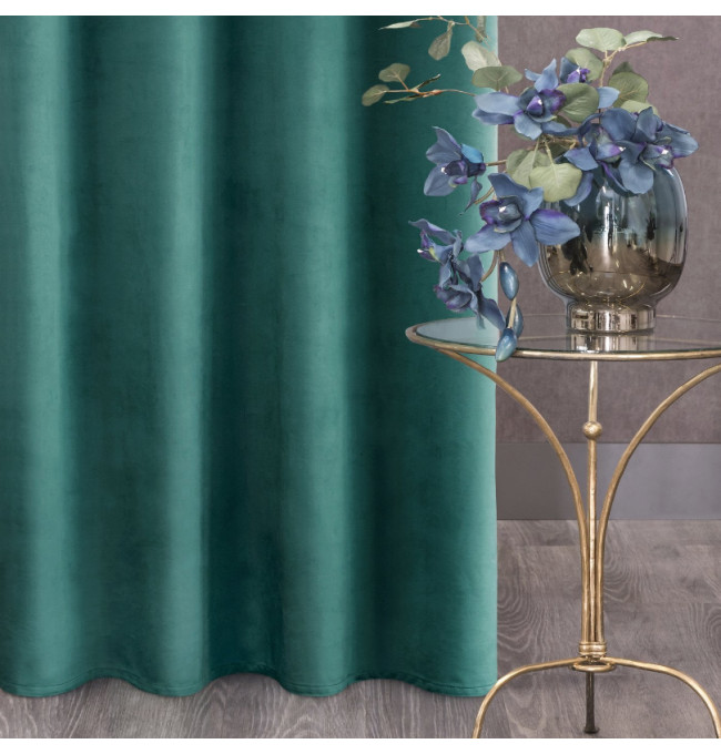 Hotový závěs ROSA tyrkysový - na pásce