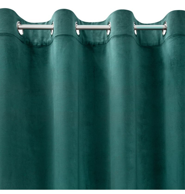 Hotový závěs ROSA tmavě tyrkysový - na průchodkách