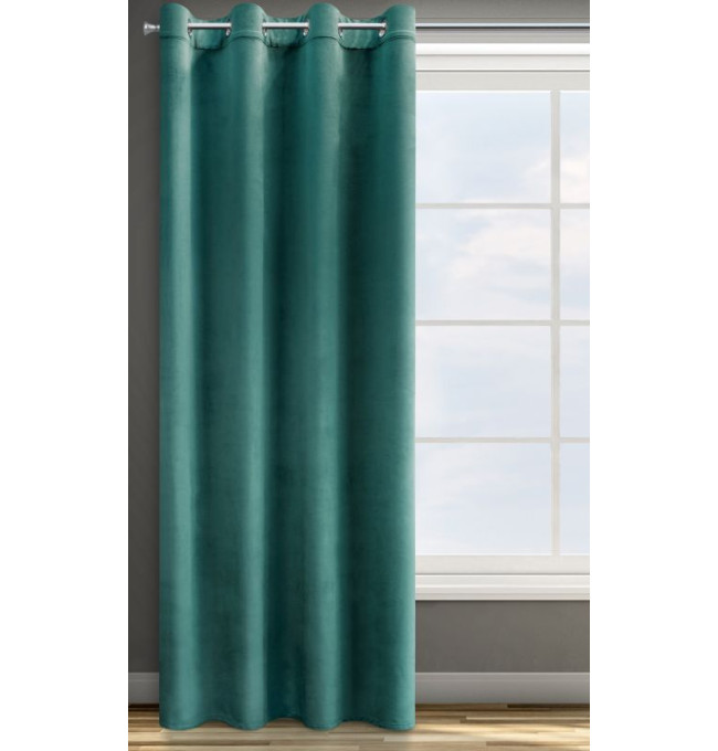 Hotový závěs ROSA tmavě tyrkysový - na průchodkách