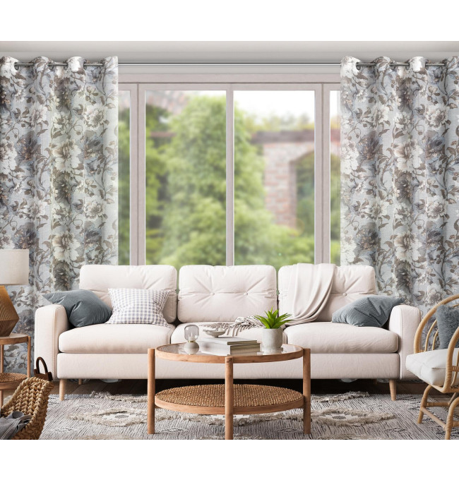 Hotový závěs SANDRA šedý - na průchodkách