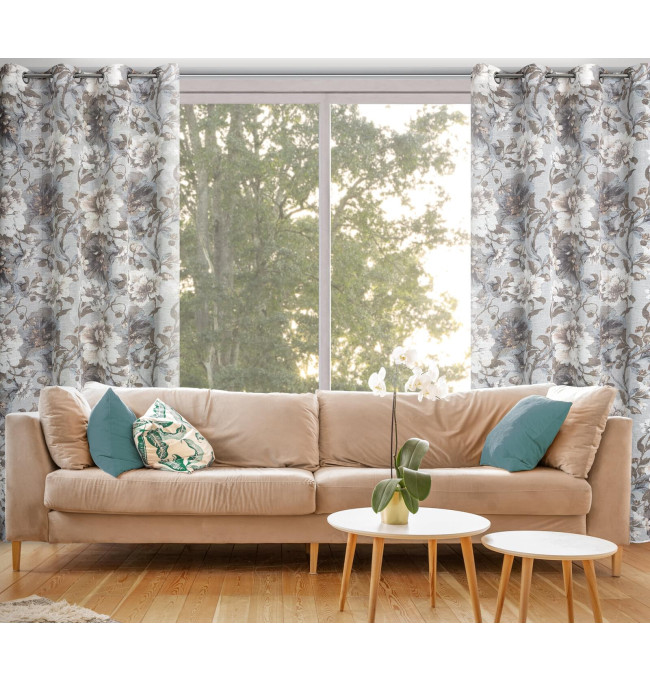 Hotový závěs SANDRA šedý - na průchodkách