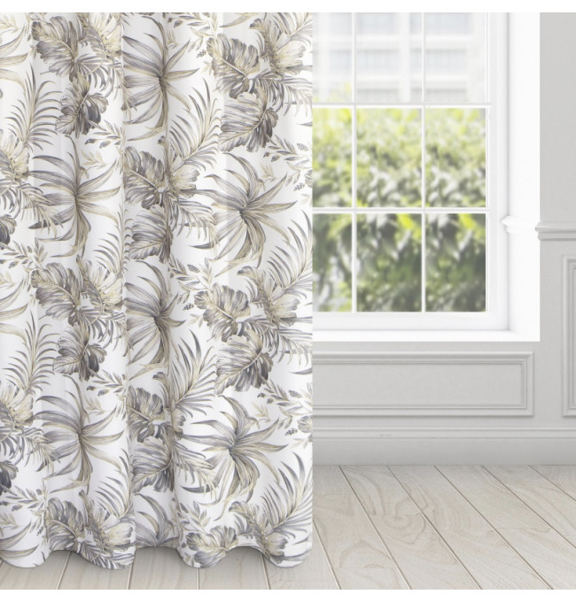 Hotový závěs SOPHIE bílo-hnědý - na průchodkách