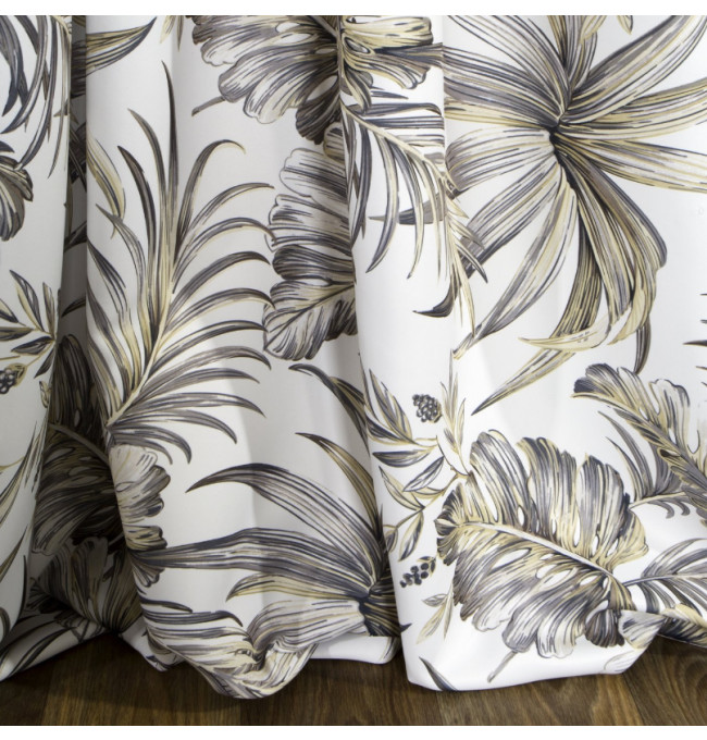 Hotový závěs SOPHIE bílo-hnědý - na průchodkách