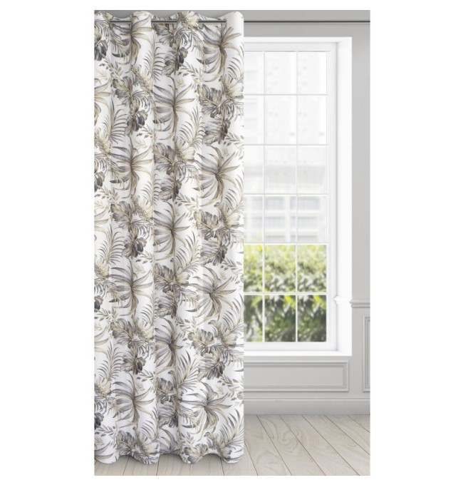 Hotový závěs SOPHIE bílo-hnědý - na průchodkách