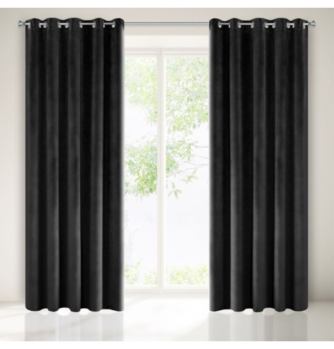 Hotový závěs VILLA černý - na průchodkách