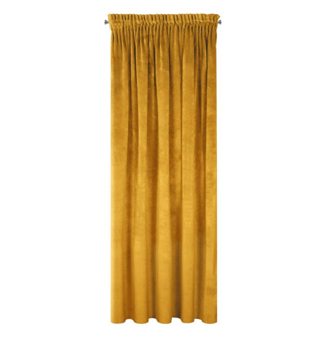 Hotový závěs VILLA hořčicový - na pásce