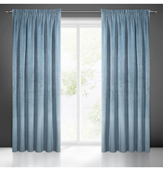 Hotový závěs VILLA modrý - na pásce