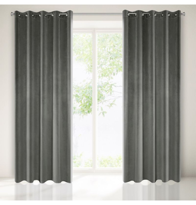 Hotový závěs VILLA grafitový - na průchodkách