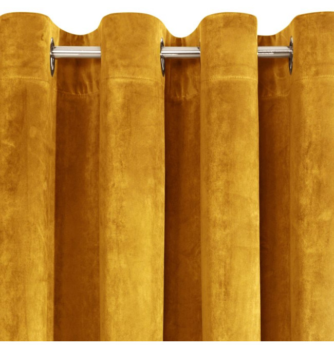 Hotový závěs VILLA hořčicový - na průchodkách